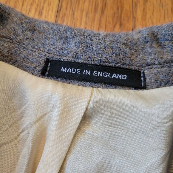 Harris Tweed Tailored Jacket Bookster Wool Gray England Classic Blazer Sport Coa - Picture 7 of 13